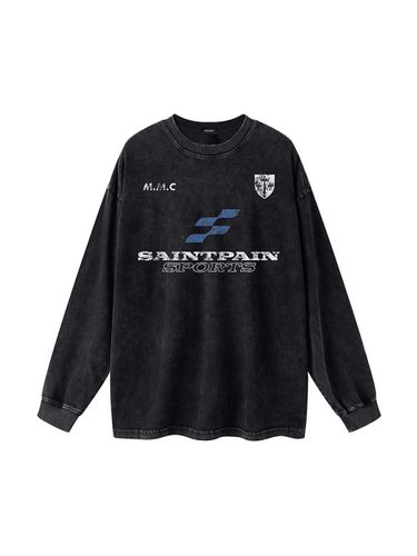 Oversized Cotton Jersey Long Sleeve T-shirt [Black] - SAINTPAIN - Modalova