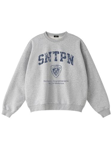 Police Heavyweight Overfit Sweatshirt [Melange Grey] - SAINTPAIN - Modalova