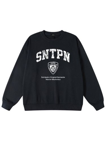 Police Heavyweight Overfit Sweatshirt [Black] - SAINTPAIN - Modalova