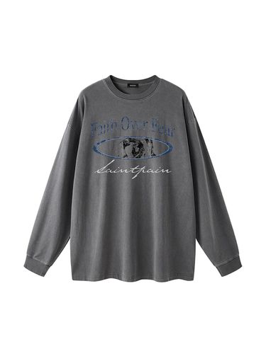 Oversized Cotton Pigment Wash Long Sleeve [Charcoal] - SAINTPAIN - Modalova