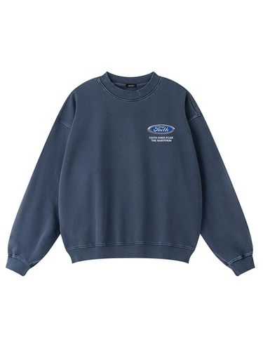 Emblem Pigment Overfit Sweatshirt [Navy] - SAINTPAIN - Modalova