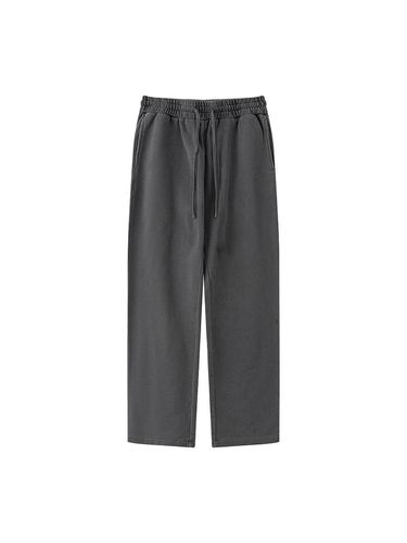 Pigment Wash Wide Leg Cotton Sweatpants [Charcoal] - SAINTPAIN - Modalova