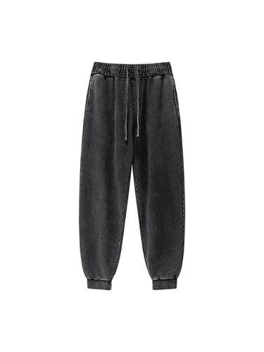 Pigment Wide Cotton Sweatpants [Black] - SAINTPAIN - Modalova