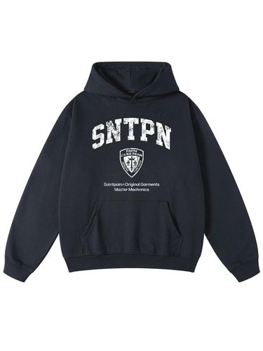 Police Heavyweight Overfit Hoodie [Black] - SAINTPAIN - Modalova