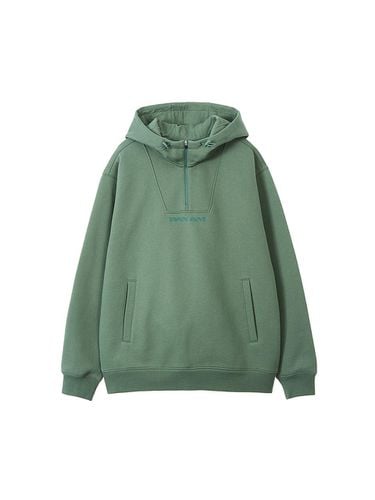 Small Font Logo Half-Zip Cotton Blend Hoodie [] (3103) - PAN AM - Modalova