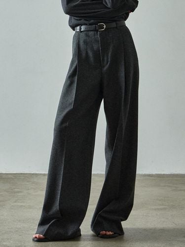 Timeless Textured Wool Semi-High Waist Pants [] - FACADE PATTERN - Modalova