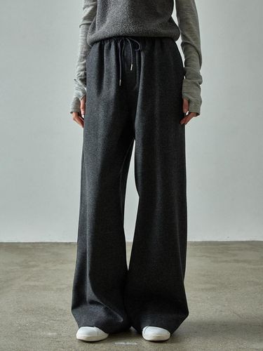 Relaxed Wool Elastic Waist Straight Leg Pants [] - FACADE PATTERN - Modalova