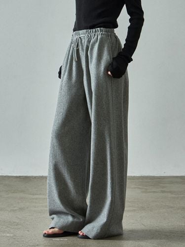 Relaxed Wool Elastic Waist Straight Pants [] - FACADE PATTERN - Modalova