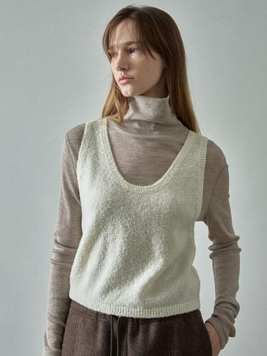 Boucl Layered Wool Sweater [Ivory] - FACADE PATTERN - Modalova