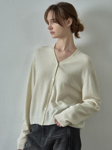 Cashmere Premium Wool V-neck Cardigan [] - FACADE PATTERN - Modalova