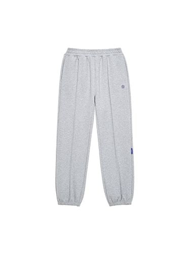 Life Stitch Patch Logo Standard Fit Cotton-Polyester Jogger Pants [Melange Grey] (3132) - PAN AM - Modalova