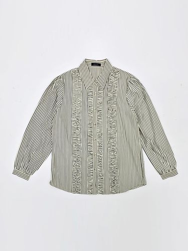 Stripe Frill Blouse (black) - KOOKEESEE - Modalova