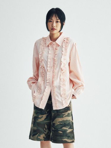 Stripe Frill Blouse (pink) - KOOKEESEE - Modalova