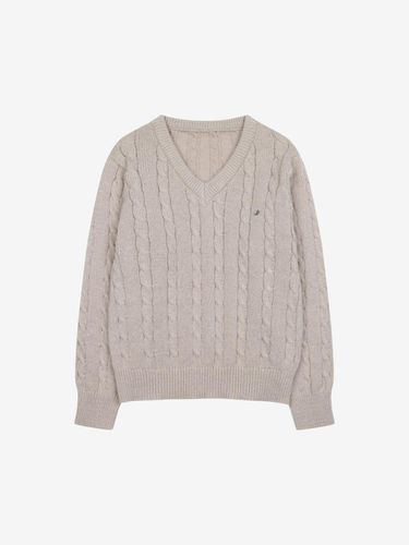 Wappen Cable V-Neck Pullover (VJUCX2966) - ISABEY - Modalova