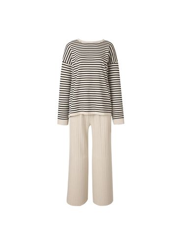 Stripe crew neck knitwear + Leopard knitwear pants - ISABEY - Modalova