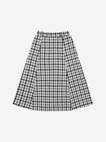 Tweed checkered PATTERN long flared skirt (VJSAX23 - ISABEY - Modalova