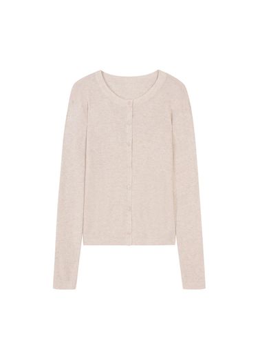 Wool blended ribbed knit cardigan (VJCCI2903) - ISABEY - Modalova