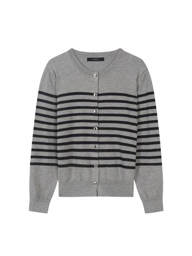 Round neck striped knit cardigan (VJCCI2902) - ISABEY - Modalova