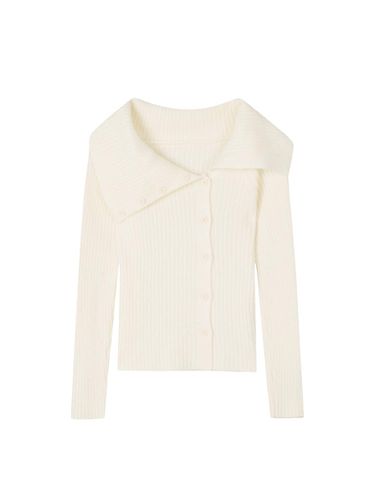 Wool Blending button Half Neck Stripe Cardigan (VJ - ISABEY - Modalova