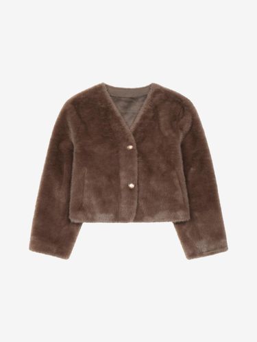 No Collar to button Eco Fur Jacket (VJJAY2148) - ISABEY - Modalova