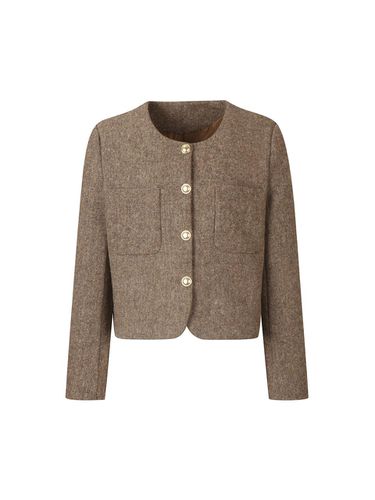 Two pocket gold length button round neck tweed jac - ISABEY - Modalova