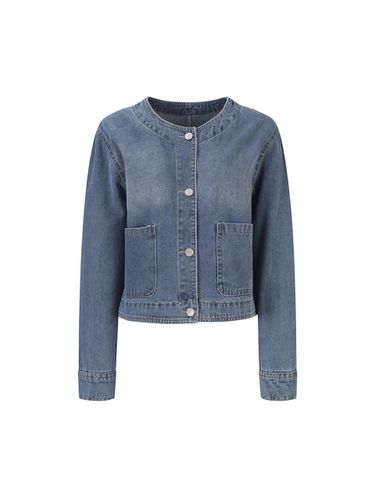 No collar two-pocket denim jacket (VJJKI2101) - ISABEY - Modalova