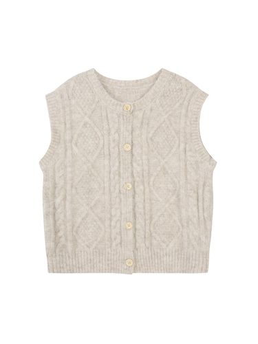 Wool touch cable open knit vest (VJVCX7981) - ISABEY - Modalova