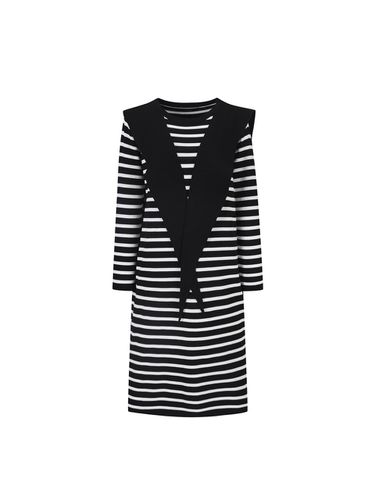 Stripe Long-Sleeved Knitwear dress + Shawl Set (VJ - ISABEY - Modalova