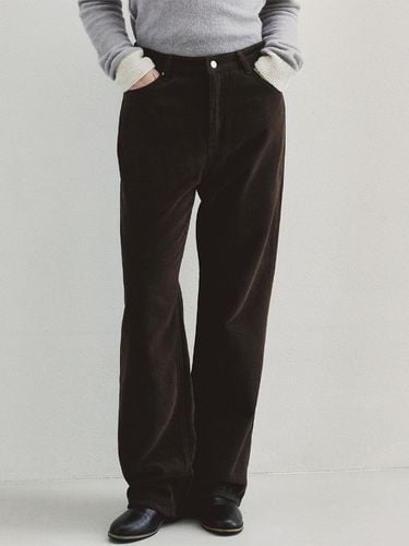 Cozy Wide Cotton Pants (Brown) - Neev - Modalova