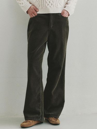 Fade Corduroy Wide Pants (Khaki) - Neev - Modalova