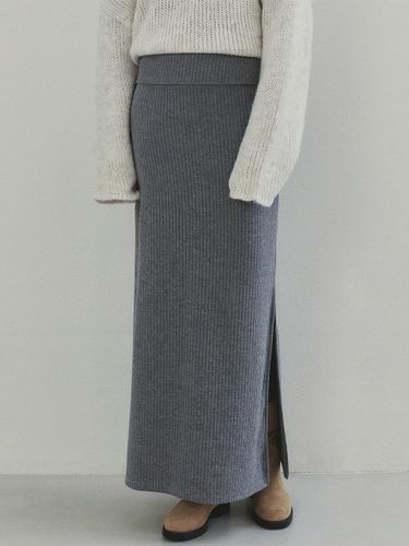 Double Waist Long Skirt (Gray) - Neev - Modalova