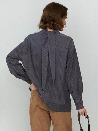 Scarf Neck Blouse (Charcoal) - THE RYE - Modalova