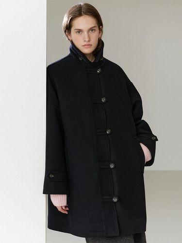 Shearling Collar Coat (Black) - THE RYE - Modalova