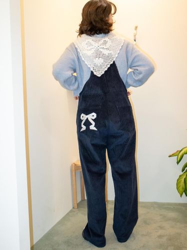 Corduroy ribbon overall _navy - loves ugly - Modalova