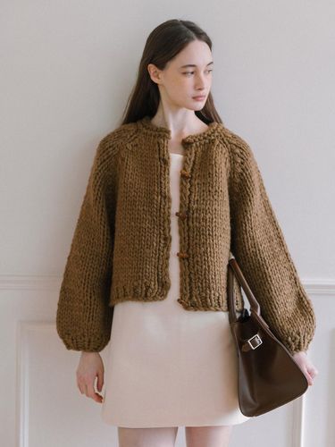 Handmade Wool Cardigan - Brown - Laminez - Modalova