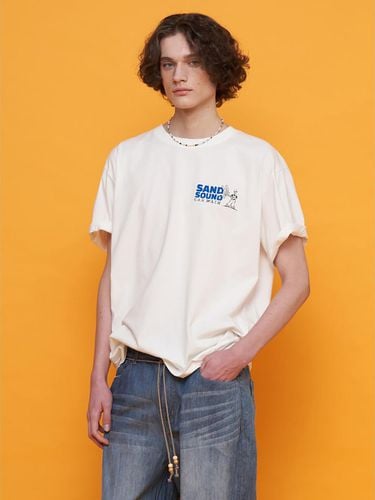 Flocking Logo Oversized Fit TShirt (MS4542A4 - SAND SOUND - Modalova