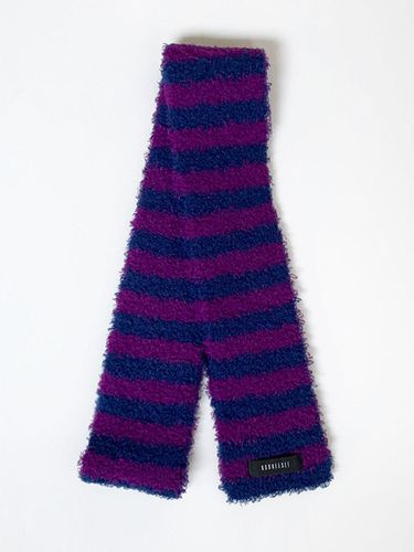 Hairy Stripe Knit muffler (Navy/Purple) - KOOKEESEE - Modalova