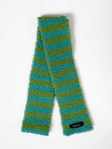 Hairy Stripe Knit muffler (Mint/Green) - KOOKEESEE - Modalova