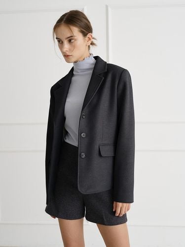 SET] Tailored Wool Jacket + Wool Shorts Charcoal - bibyseob - Modalova