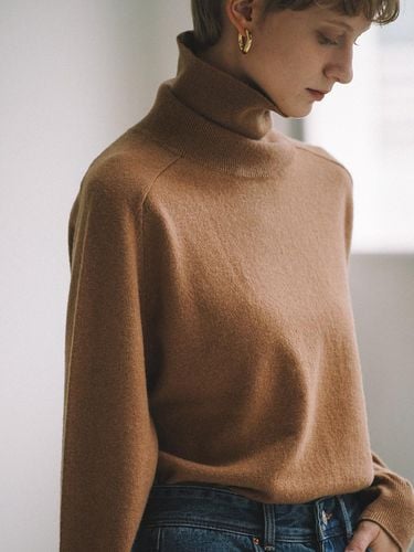 SIKN2129 Cashmere Blend Turtleneck Knitwear_Camel - Siyazu - Modalova