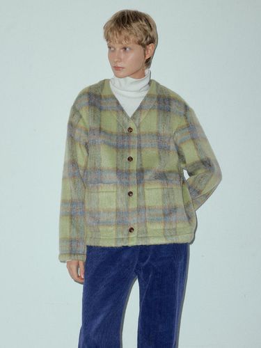 Wool Hairy Check Cardigan_CTO127 (2color) - CITTA - Modalova