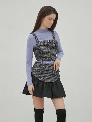 HERITAGE] Shirring Flare Tweed Mix Mini Skirt EQ4 - EGOIST - Modalova