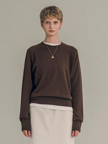 SIKN2128 Cashmere Blend Crewneck Knitwear_Brown - Siyazu - Modalova