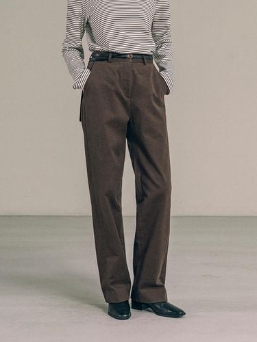 SIPT7138 Napping Cotton Formal Pants_Dark brown - Siyazu - Modalova