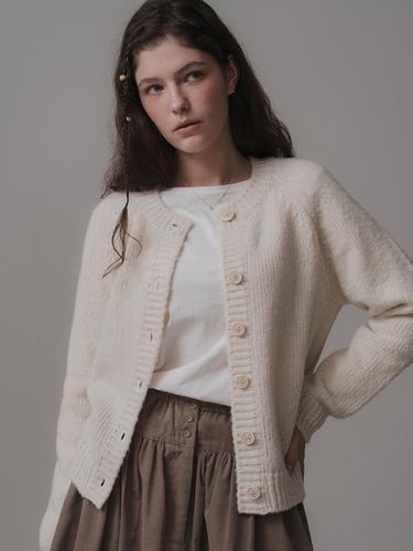 Suave knit cardigan (cream) - THE MITTEN - Modalova