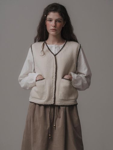 Whole grain knit vest (ivory) - THE MITTEN - Modalova