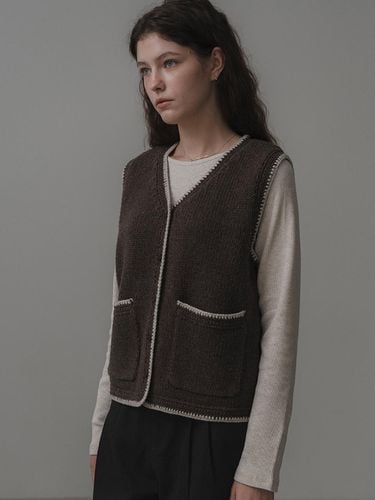 Whole grain knit vest (brown) - THE MITTEN - Modalova