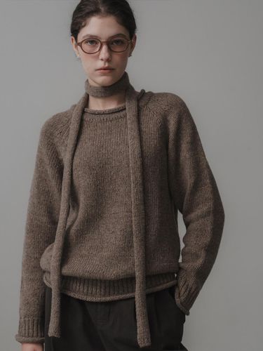 Butter nep muffler knit (brown) - THE MITTEN - Modalova