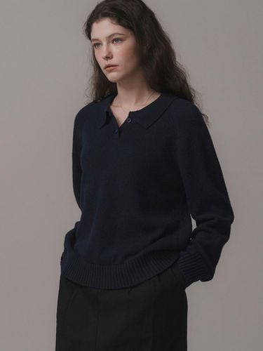 Daub button collar knit (navy) - THE MITTEN - Modalova