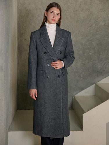 Cashmere Herringbone Double Long Coat IPBP0CT851 - THE IZZAT - Modalova